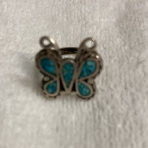 Girls Turquoise Butterfly Ring